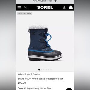 Sorel Kids Yoot Pac Nylon Boots - navy